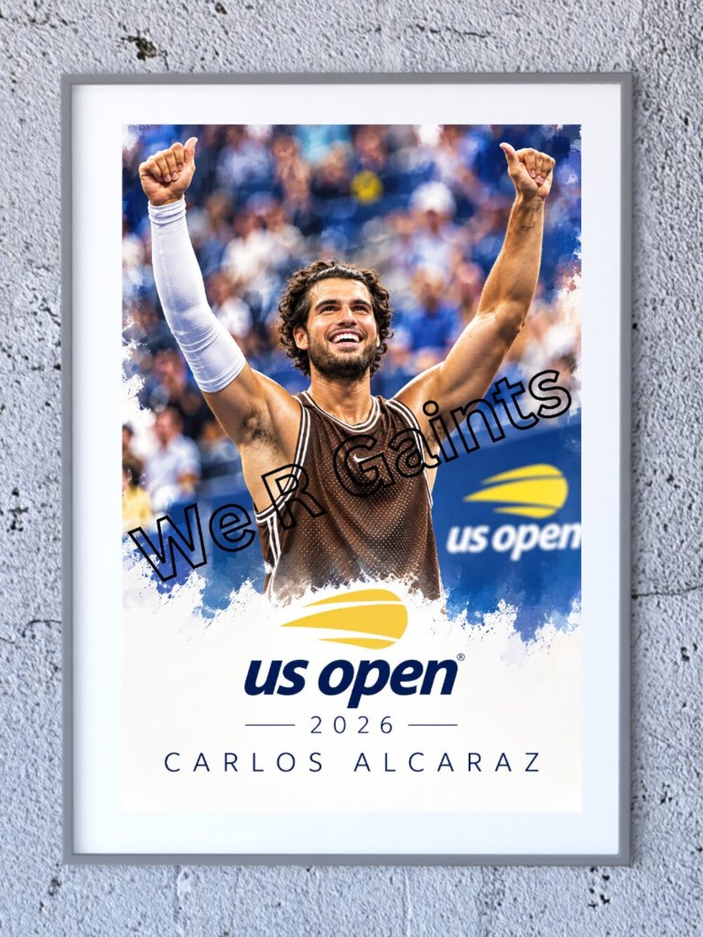 Carlos Alcaraz US Open 2026 Tennis Poster 11x17 Unframed Wall Art Print